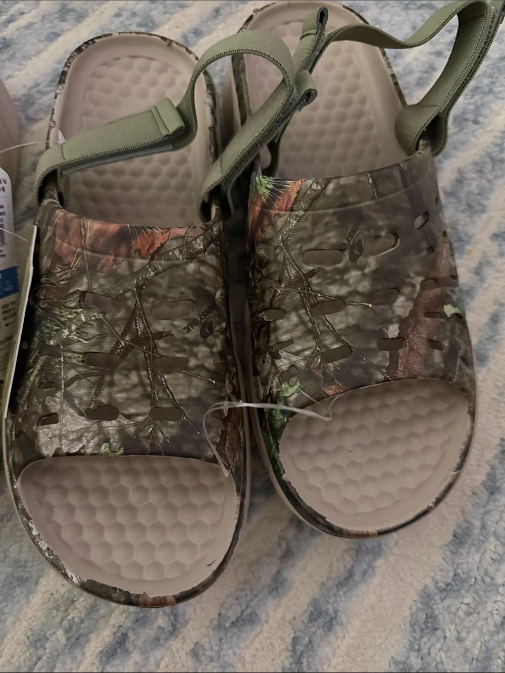 NWT Men's Joybees Trekking Slide Sandal - Mossy Oak Camo/Olive Sizes 9 & 10